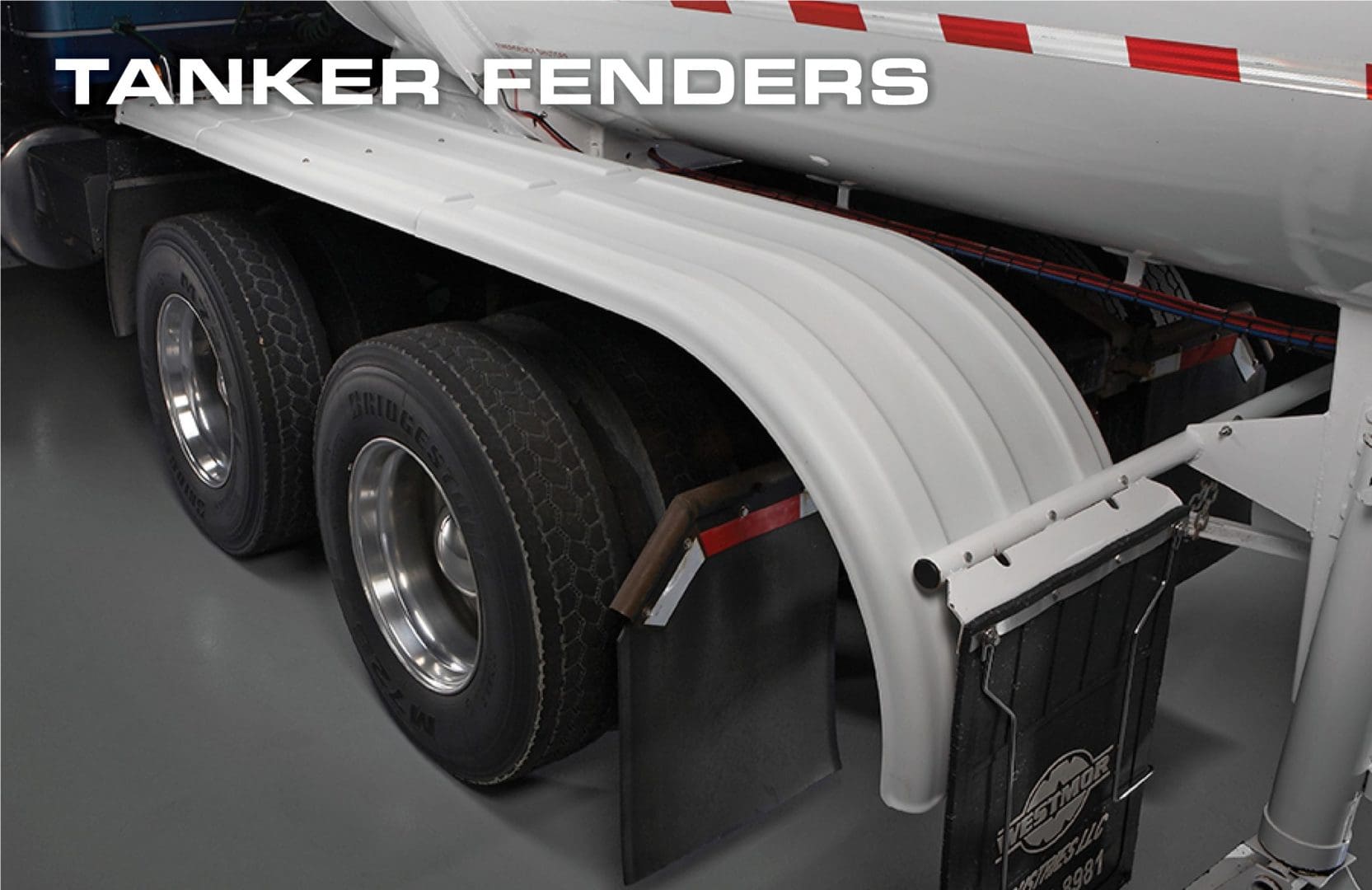 Minimizer Silver Mirror Finish Poly Half Horse Half Fender - 4 State Trucks